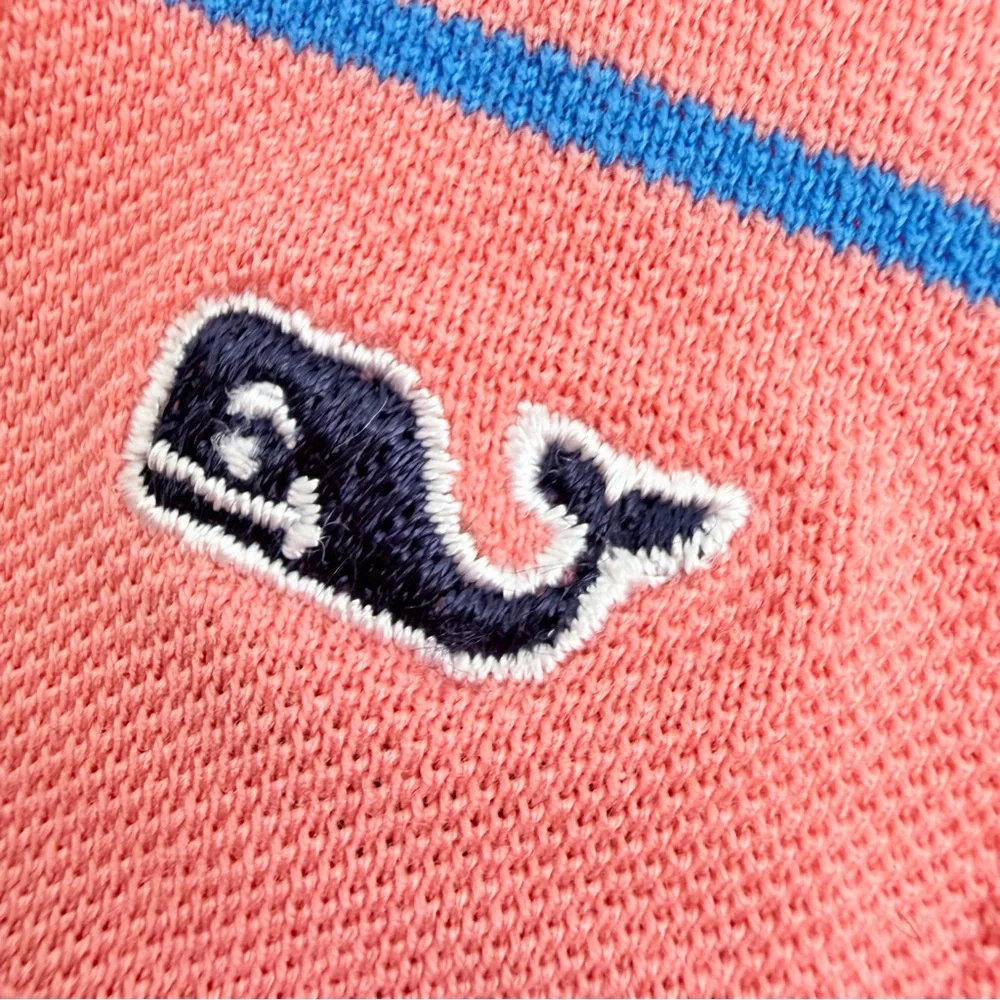 Vineyard Vines Men’s Size Large Pink & Blue Striped Polo Shirt